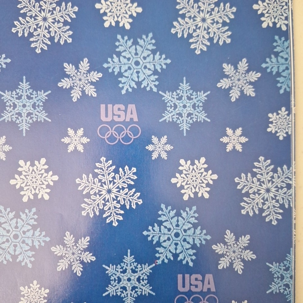 Vintage Christmas Wrapping Paper 1990s USA Olympics Holiday Ice Skater Snowflake - Picture 9 of 12